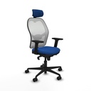 Jorquera sincro malla blanca similpiel azul brazos 2D base nailon cabecero 2D ruedas 65mm nailon