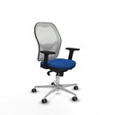Jorquera sincro malla blanca similpiel azul brazos 2D base aluminio  ruedas 65mm engomada