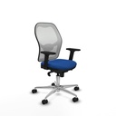 Jorquera sincro malla blanca similpiel azul brazos 2D base aluminio  ruedas 65mm nailon