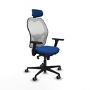 Jorquera sincro malla blanca similpiel azul brazos 3D base nailon cabecero 2D ruedas 65mm engomada