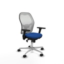Jorquera sincro malla blanca similpiel azul brazos 3D base aluminio  ruedas 65mm nailon