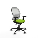 Jorquera sincro malla blanca similpiel pistacho brazos 2D base nailon  ruedas 65mm engomada