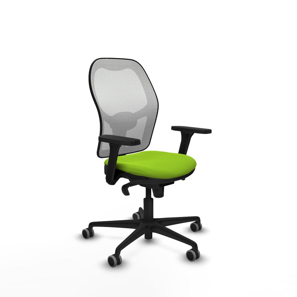 Jorquera sincro malla blanca similpiel pistacho brazos 3D base nailon  ruedas 65mm engomada