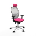 Jorquera sincro malla blanca similpiel rosa brazos 1D base aluminio cabecero 2D ruedas 65mm engomada