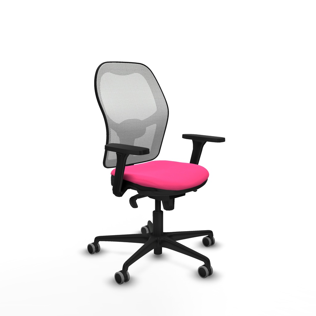 Jorquera sincro malla blanca similpiel rosa brazos 3D base nailon  ruedas 65mm engomada