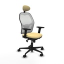 Jorquera sincro malla blanca similpiel crema brazos 2D base nailon cabecero fijo ruedas 65mm nailon