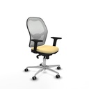 Jorquera sincro malla blanca similpiel crema brazos 2D base aluminio  ruedas 65mm engomada
