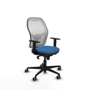 Jorquera sincro malla blanca similpiel azul claro brazos 1D base nailon  ruedas 65mm engomada