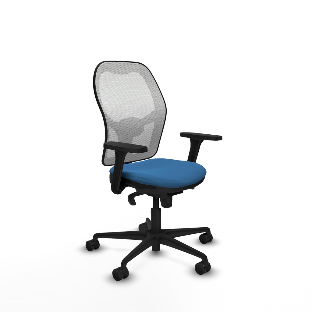 Jorquera sincro malla blanca similpiel azul claro brazos 3D base nailon  ruedas 65mm nailon
