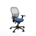 Jorquera sincro malla blanca similpiel azul claro brazos 3D base nailon  ruedas 65mm nailon