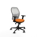 Jorquera sincro malla blanca similpiel naranja brazos 2D base nailon  ruedas 65mm engomada