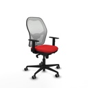 Jorquera sincro malla blanca similpiel rojo brazos 1D base nailon  ruedas 65mm engomada