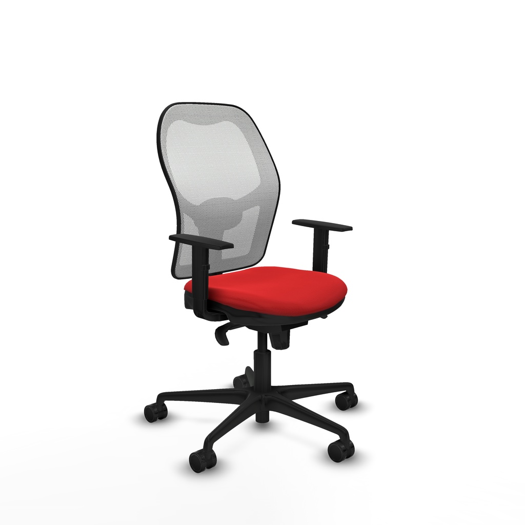 Jorquera sincro malla blanca similpiel rojo brazos 1D base nailon  ruedas 65mm nailon