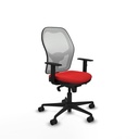 Jorquera sincro malla blanca similpiel rojo brazos 1D base nailon  ruedas 65mm nailon