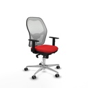 Jorquera sincro malla blanca similpiel rojo brazos 1D base aluminio  ruedas 65mm engomada