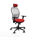 Jorquera sincro malla blanca similpiel rojo brazos 3D base nailon cabecero 2D ruedas 65mm engomada