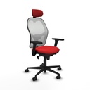 Jorquera sincro malla blanca similpiel rojo brazos 3D base nailon cabecero 2D ruedas 65mm nailon