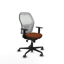 Jorquera sincro malla blanca similpiel marrón brazos 1D base nailon  ruedas 65mm engomada