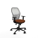 Jorquera sincro malla blanca similpiel marrón brazos 1D base nailon  ruedas 65mm nailon