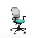 Jorquera sincro malla blanca similpiel turquesa brazos 2D base nailon  ruedas 65mm engomada