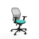 Jorquera sincro malla blanca similpiel turquesa brazos 2D base nailon  ruedas 65mm nailon