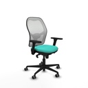 Jorquera sincro malla blanca similpiel turquesa brazos 3D base nailon  ruedas 65mm engomada