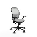 Jorquera sincro malla blanca similpiel gris claro brazos 3D base nailon  ruedas 65mm engomada