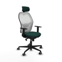 Jorquera sincro malla blanca similpiel verde botella brazos 1D base nailon cabecero 2D ruedas 65mm engomada