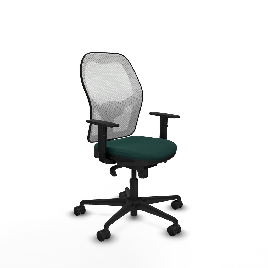 Jorquera sincro malla blanca similpiel verde botella brazos 1D base nailon  ruedas 65mm nailon
