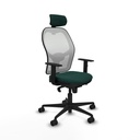 Jorquera sincro malla blanca similpiel verde botella brazos 1D base nailon cabecero 2D ruedas 65mm nailon