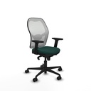 Jorquera sincro malla blanca similpiel verde botella brazos 2D base nailon  ruedas 65mm nailon