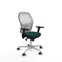 Jorquera sincro malla blanca similpiel verde botella brazos 3D base aluminio  ruedas 65mm engomada