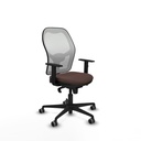 Jorquera sincro malla blanca similpiel marrón oscuro brazos 1D base nailon  ruedas 65mm engomada