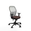 Jorquera sincro malla blanca similpiel marrón oscuro brazos 1D base nailon  ruedas 65mm nailon