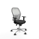 Jorquera sincro malla blanca similpiel gris oscuro brazos 1D base aluminio  ruedas 65mm engomada