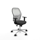 Jorquera sincro malla blanca similpiel gris oscuro brazos 1D base aluminio  ruedas 65mm nailon