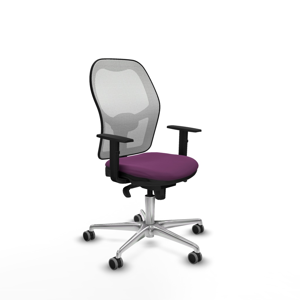 Jorquera sincro malla blanca similpiel morado brazos 1D base aluminio  ruedas 65mm engomada