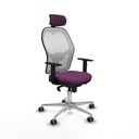 Jorquera sincro malla blanca similpiel morado brazos 1D base aluminio cabecero 2D ruedas 65mm engomada