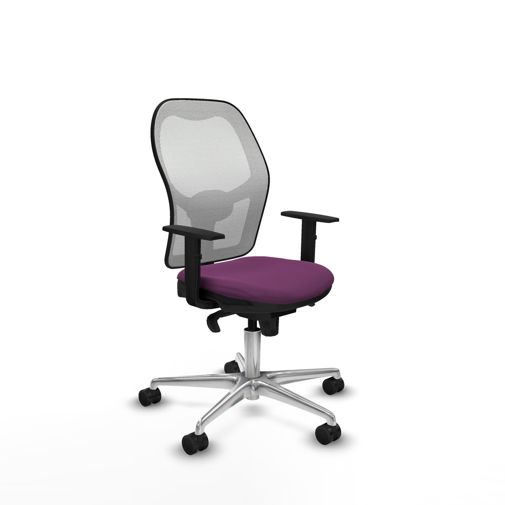 Jorquera sincro malla blanca similpiel morado brazos 1D base aluminio  ruedas 65mm nailon