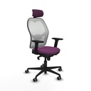 Jorquera sincro malla blanca similpiel morado brazos 2D base nailon cabecero 2D ruedas 65mm engomada