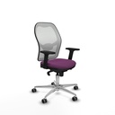 Jorquera sincro malla blanca similpiel morado brazos 2D base aluminio  ruedas 65mm engomada
