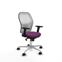 Jorquera sincro malla blanca similpiel morado brazos 2D base aluminio  ruedas 65mm nailon