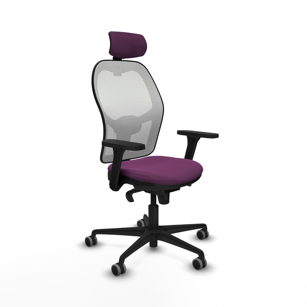 Jorquera sincro malla blanca similpiel morado brazos 3D base nailon cabecero 2D ruedas 65mm engomada