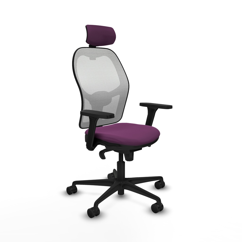 Jorquera sincro malla blanca similpiel morado brazos 3D base nailon cabecero 2D ruedas 65mm nailon