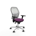 Jorquera sincro malla blanca similpiel morado brazos 3D base aluminio  ruedas 65mm engomada