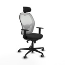 Jorquera sincro malla blanca similpiel negro brazos 1D base nailon cabecero 2D ruedas 65mm engomada