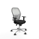 Jorquera sincro malla blanca similpiel negro brazos 1D base aluminio  ruedas 65mm engomada