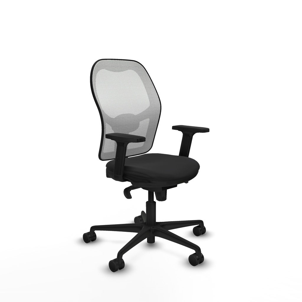 Jorquera sincro malla blanca similpiel negro brazos 2D base nailon  ruedas 65mm nailon