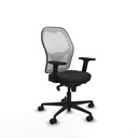 Jorquera sincro malla blanca similpiel negro brazos 2D base nailon  ruedas 65mm nailon
