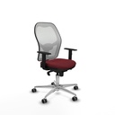 Jorquera sincro malla blanca similpiel granate brazos 1D base aluminio  ruedas 65mm engomada